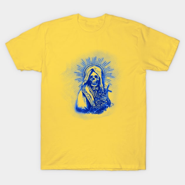 Santa Muerte Pen Sketch T-Shirt by Blind Man Studio